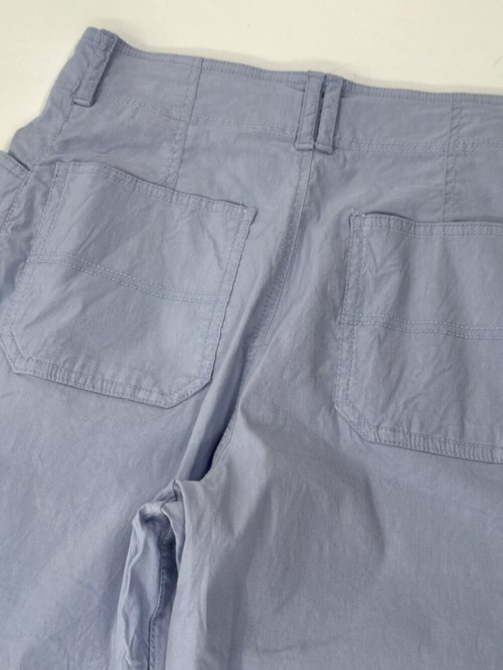 Anthropologie Pants Womens 30x26 Blue High Waist Wide Leg Flare Linen Stretch - Picture 6 of 15